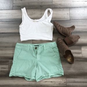 Mint green shorts
